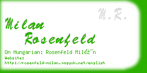 milan rosenfeld business card